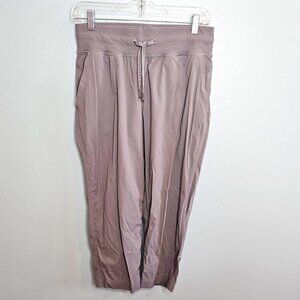 Lululemon Dance Studio Crop Pants – Light Grey with Stripe Pattern – Size 6